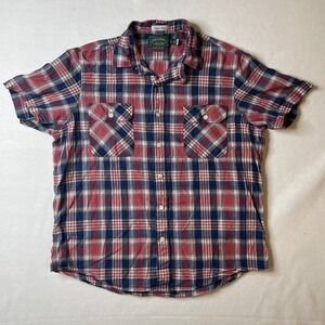 Polo Country Ralph Lauren Bleeding Madras Plaid Short Sleeve Shirt Mens XL‎